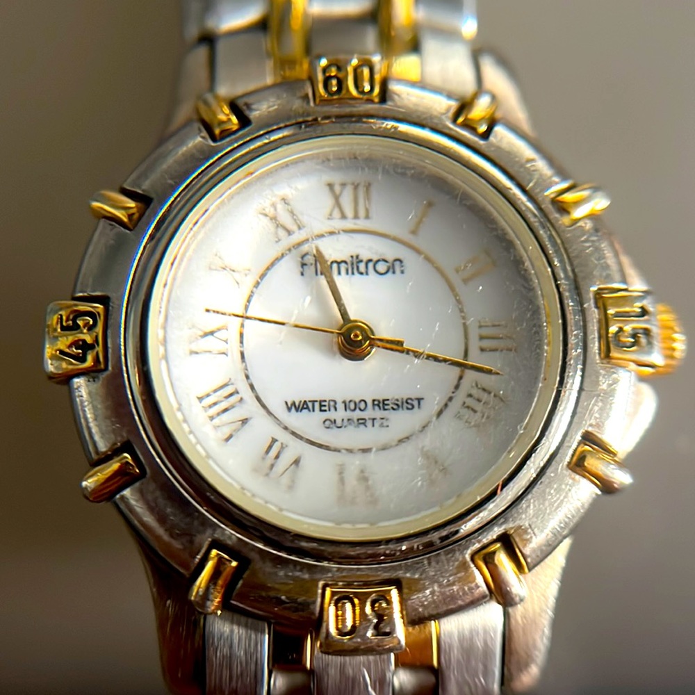 Armitron Ladies Silver Gold Tone Watch - AS IS
